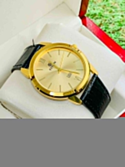 Original Titan Black Belt With Golden Dial With Golden Bazel image 0