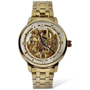 Skeleton fitron  Automatic Watch Golden Chain With Golden White Dial image 1