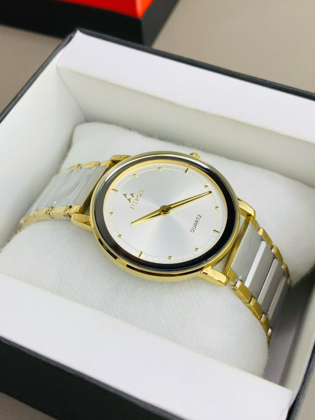Fitron Classic Two tone chain with White dial image 4