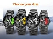 SKM  Watch BLACK CHAIN WITH BLUE PEDAL image 2