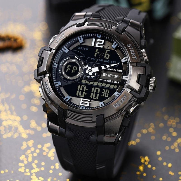 Original Sanda Sport Watch Black Dial  With Black belt image 0