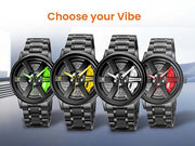 SKM  Watch BLACK CHAIN WITH YELLOW PEDAL image 1