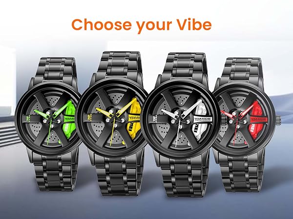 SKM  Watch BLACK CHAIN WITH YELLOW PEDAL image 1