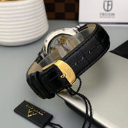 Skeleton Automatic Black leather belt image 3