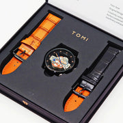 Tomi – FaceGear – Dual Strap –Black Bazel with Black Dial image 2
