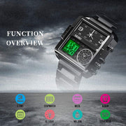 Original SKM Triple Time Watch Black Colour image 1