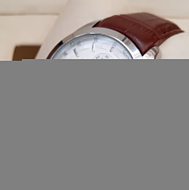 Tissot Choronograph Chain Quartz machine 1853 Leather Belt Brown Sliver  bazel (Copy) image 0