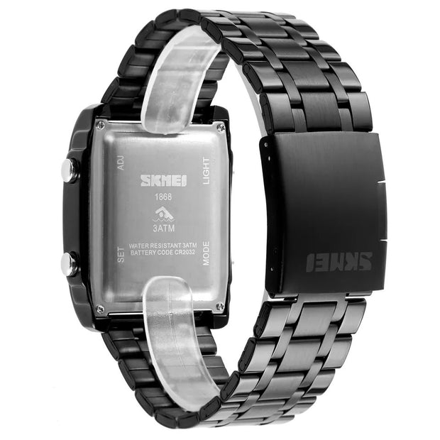 Original SKM Black Chain Square Dual time image 12